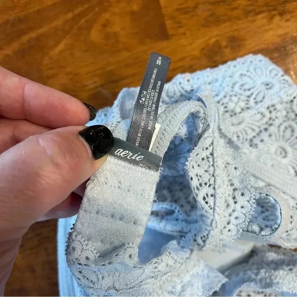 Aerie Baby Blue lace bralette size medium - Picture 3 of 4